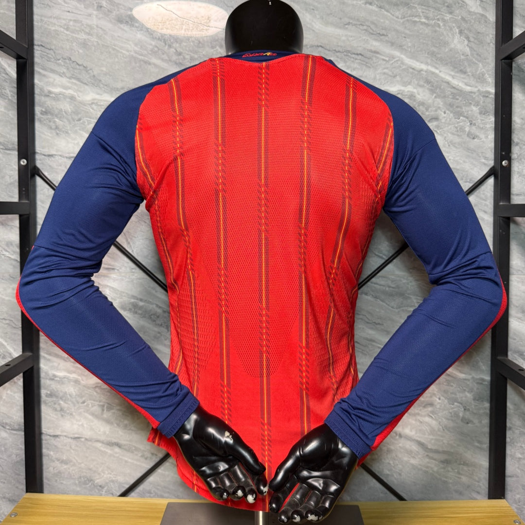 Espagne Maillot Domicile 25-26 Manches Longues Version Joueur
