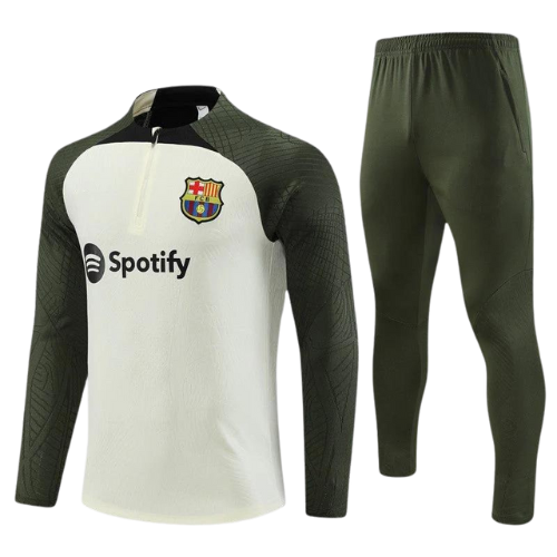 ENSEMBLE FC BARCELONE BEIGE-KAKI 2023 2024