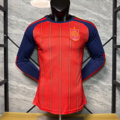 Espagne Maillot Domicile 25-26 Manches Longues Version Joueur