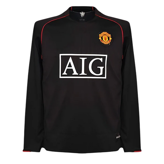 Manchester United extérieur Rétro Manches Longues 2007 2008